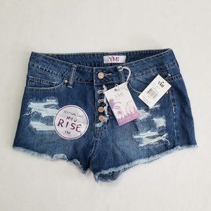 YMI Women's Love 5 Button Cut Off Short